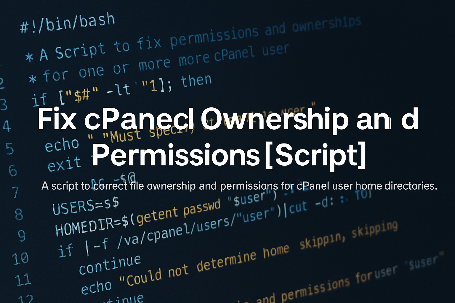 Fix cPanel ownership and permissions [Script]